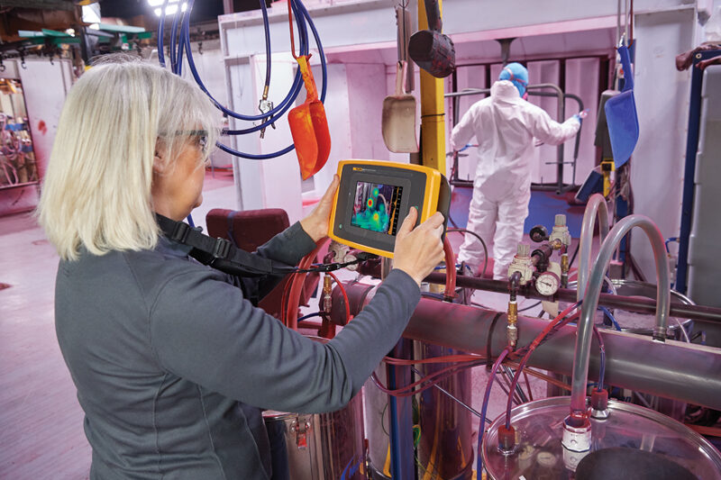 What is a solution to detecting air leaks in a busy factory? | Fluke